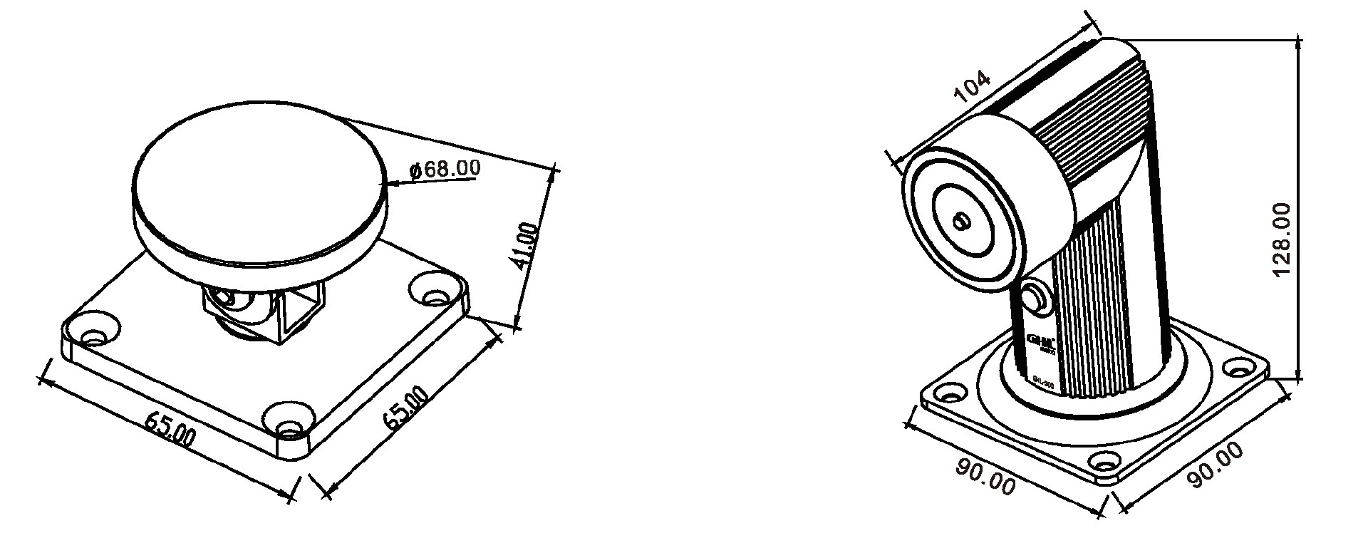 GHL-500（01型）大吸力電磁釋放器尺寸圖