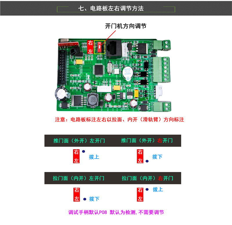自動平開門機左右門選擇