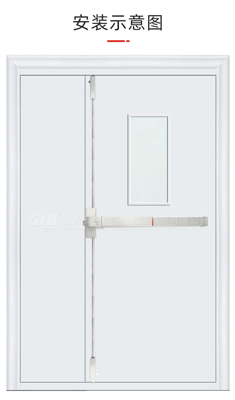 三鎖點(diǎn)推桿鎖安裝示意圖