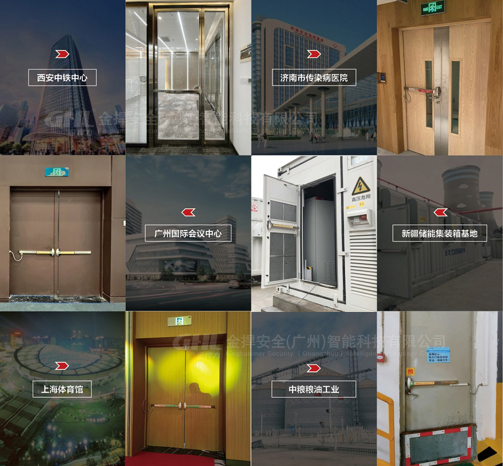 門禁式電動逃生門鎖 電動推桿鎖 機電一體專利設計 通道門安消一體化管理 金捍力